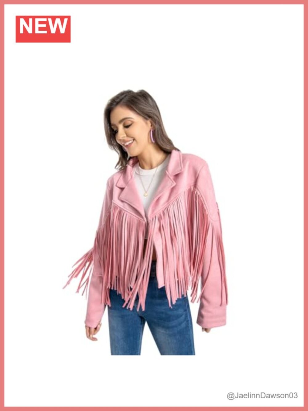 Faux Leather Fringe Jacket Western Cowgirl Crop Moto Tassel Country Concert